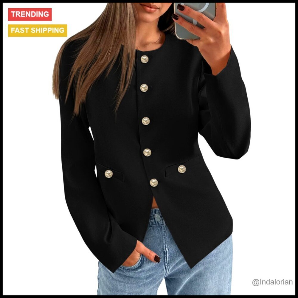 Fitted Lightweight Blazer Business Casual Chic Fall Work Jacket Trendy